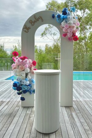 Gender Reveal Event Styling Pink and Blue Flowers