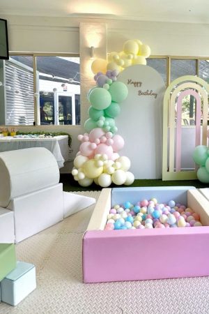 Pastel Party Hire Set with Soft Play