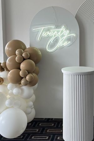 Twenty One Neon Sign Ice White